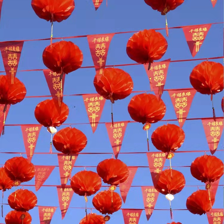 Lồng Đèn Nhung Trang Trí Cây Đào, Cây Mai Đón Tết Nguyên Đán, Đèn Lồng Đỏ Treo Cây Cảnh