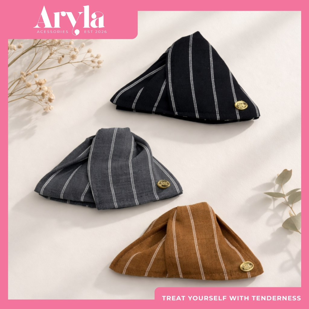 [ARYLA] Phụ Kiện Kẹp Càng Cua Kiểu Dáng Tam Giác Sọc Trắng KCC003-KCC005