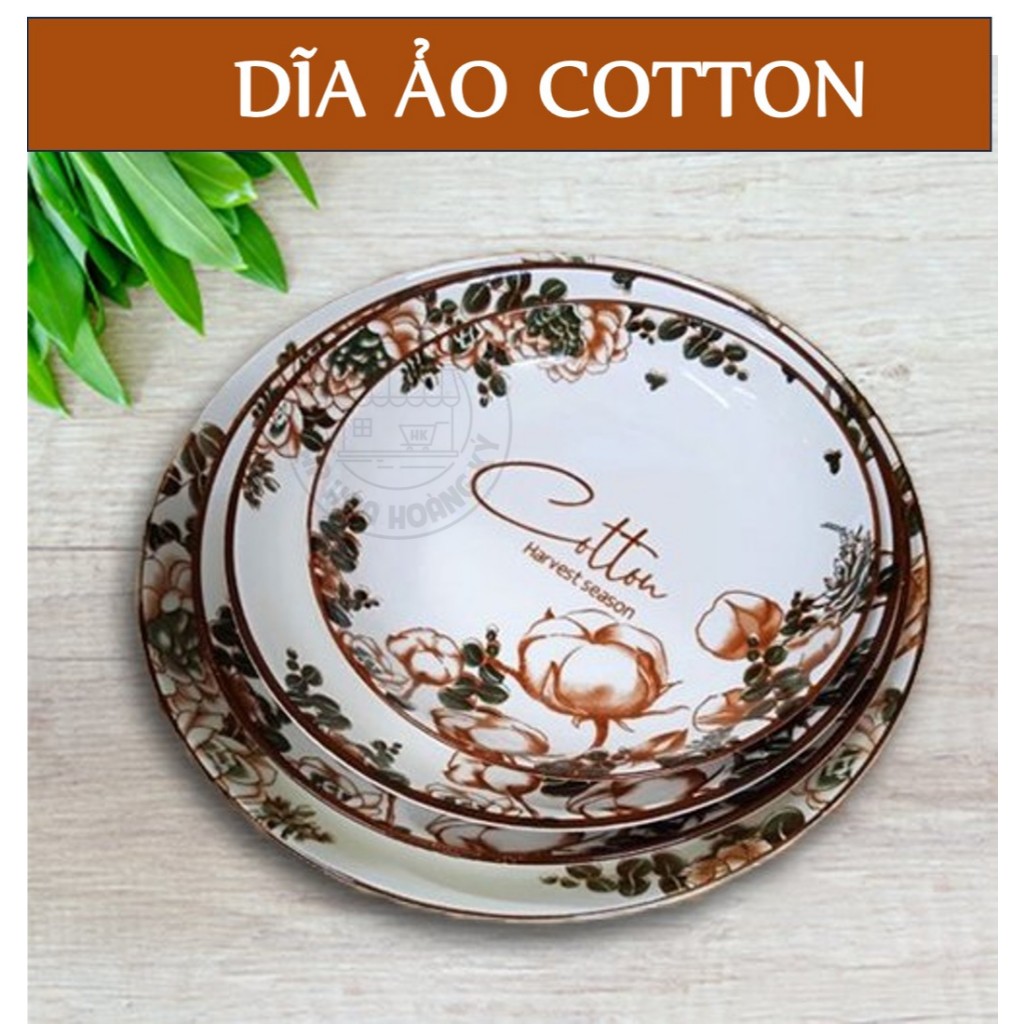 DĨA TRÒN GỐM SỨ HOA VĂN COTTON 15CM (CỠ 6)