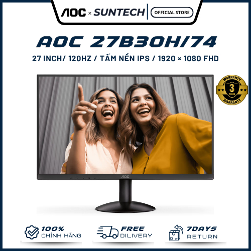 Màn Hình AOC 27B30H/74 - 27 inch Full HD, Tấm Nền IPS, 120Hz Siêu Mượt, 1ms, Adaptive Sync, Thiết Kế