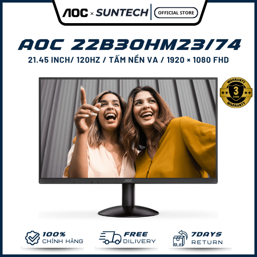 Màn Hình AOC 22B30HM23/74 - 21.45 inch Full HD, 120Hz (OC) Siêu Mượt, 1ms, Tấm Nền VA, Độ Sáng 300 n