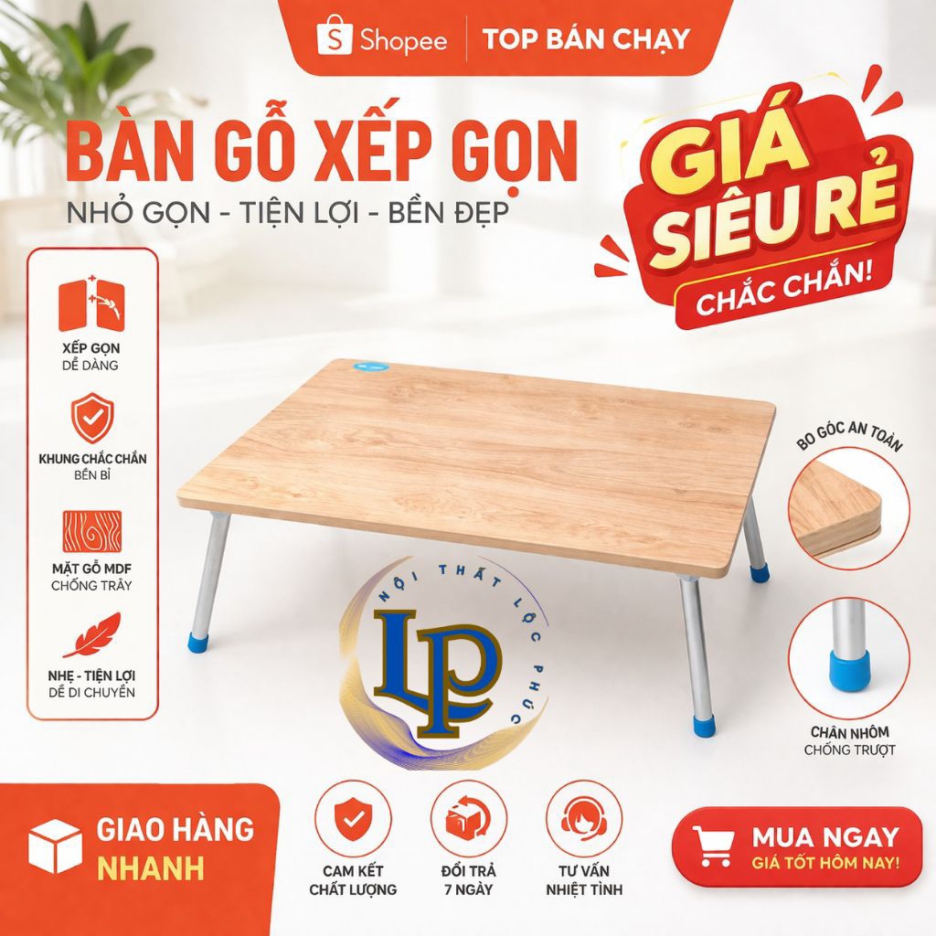 Bàn Vân Gỗ Chân Gấp Gọn 🚛 MIỄN PHÍ SHIP🆓