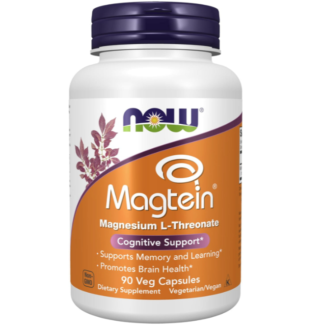 NOW Magtein Magnesium L-Threonate, 90 viên bổ sung magie giúp cải thiện trí nhớ, xương, tim mạch
