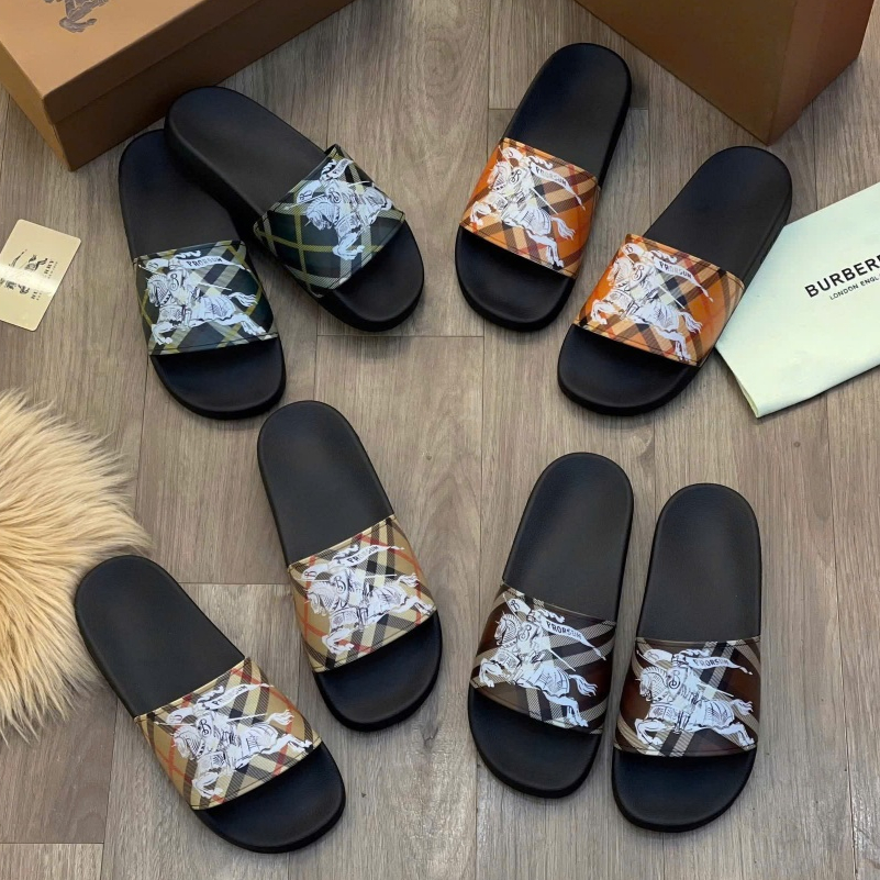 Dép Nam Burberry quai ngang hàng - Dép Lê Quai Ngang BBR Đế Casu Đúc Siêu Đẹp Trend