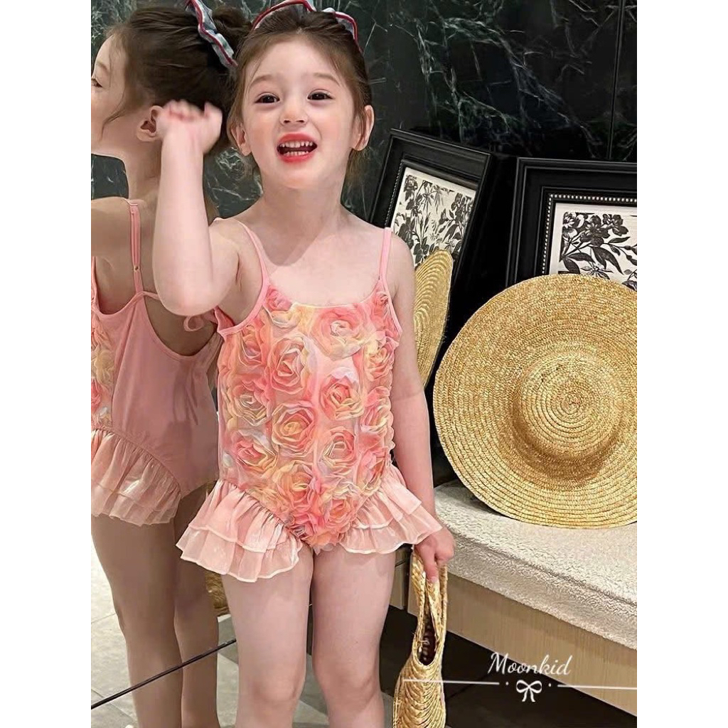 [LiA baby’s] Set bikini 2 dây hoa hồng xinh xắn cho bé gái (1-7t)