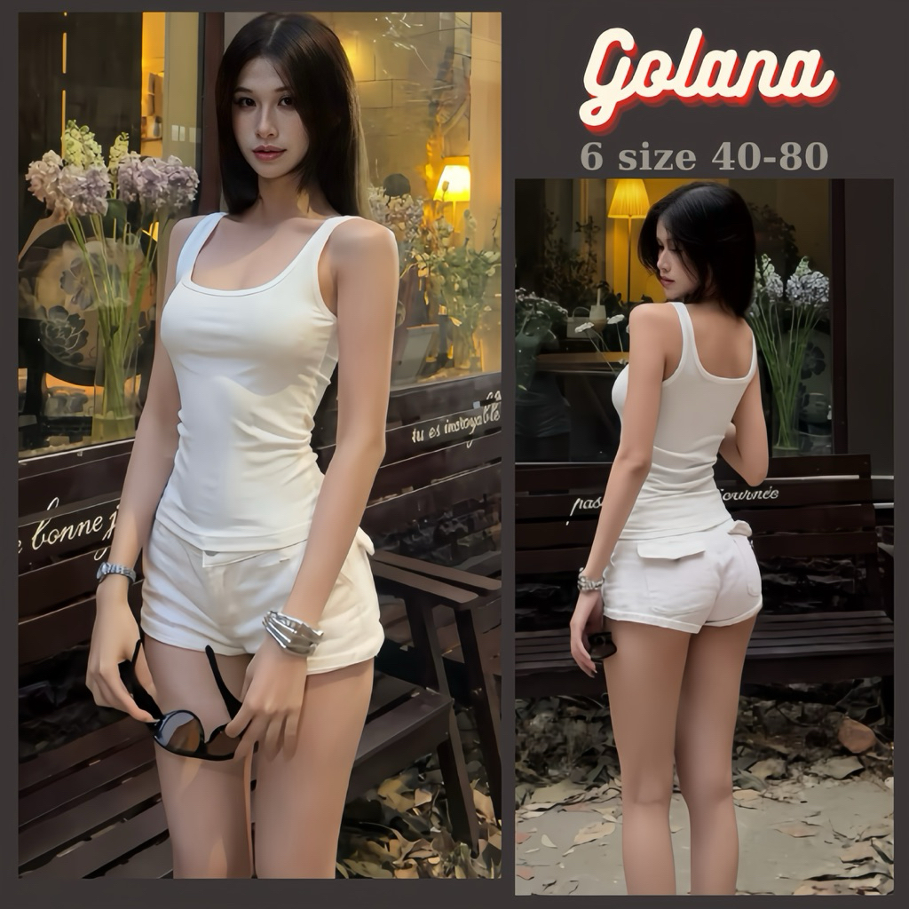 Áo Ba Lỗ Dây To Golana BL20 - 2 Dây Bản To Cổ Vuông Màu Trơn (Có Bigsize)