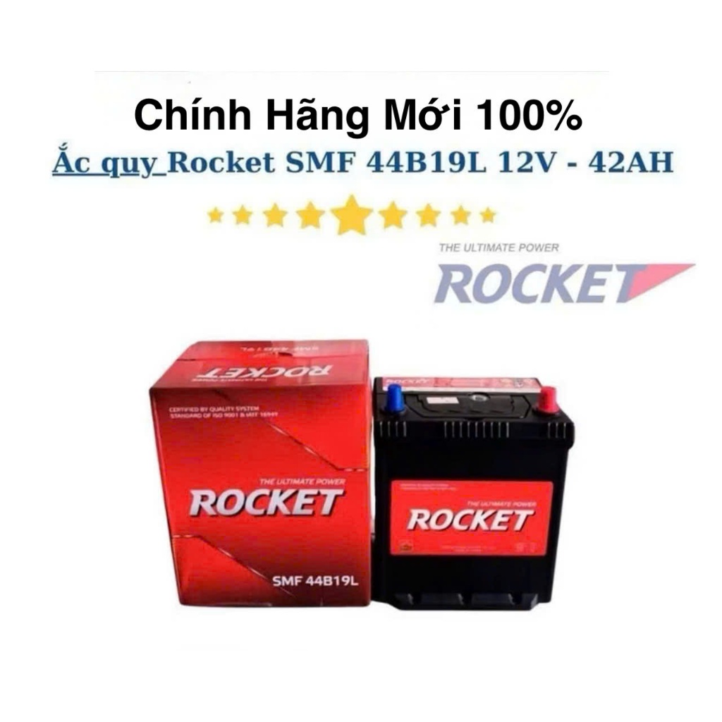Ắc quy Rocket SMF 44B19L 12V-42Ah chuyên dùng: Hyundai/Kia/Toyota/Suzuki/Honda/Chevrolet/Daewoo/...