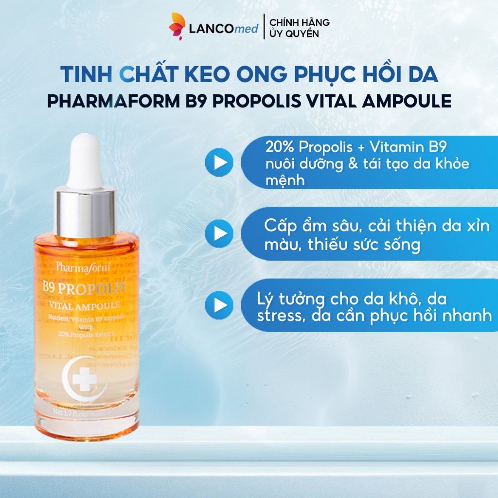 PHARMAFORM B9 PROPOLIS VITAL AMPOULE – TINH CHẤT KEO ONG PHỤC HỒI DA