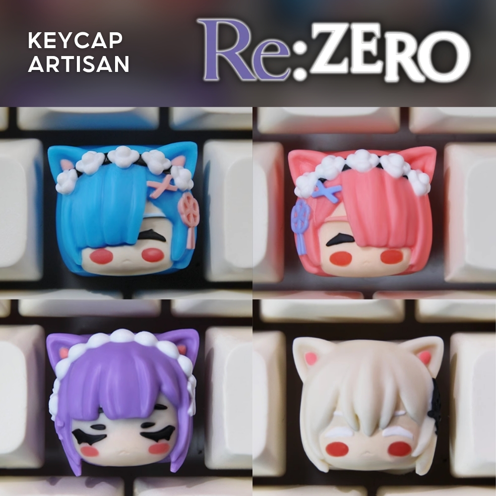 [HỎA TỐC] Keycap Artisan Chính Hãng Lobo Chủ Đề Re:Zero 1u Nhiều Nhân Vật Trang Trí Bàn Phím Cơ