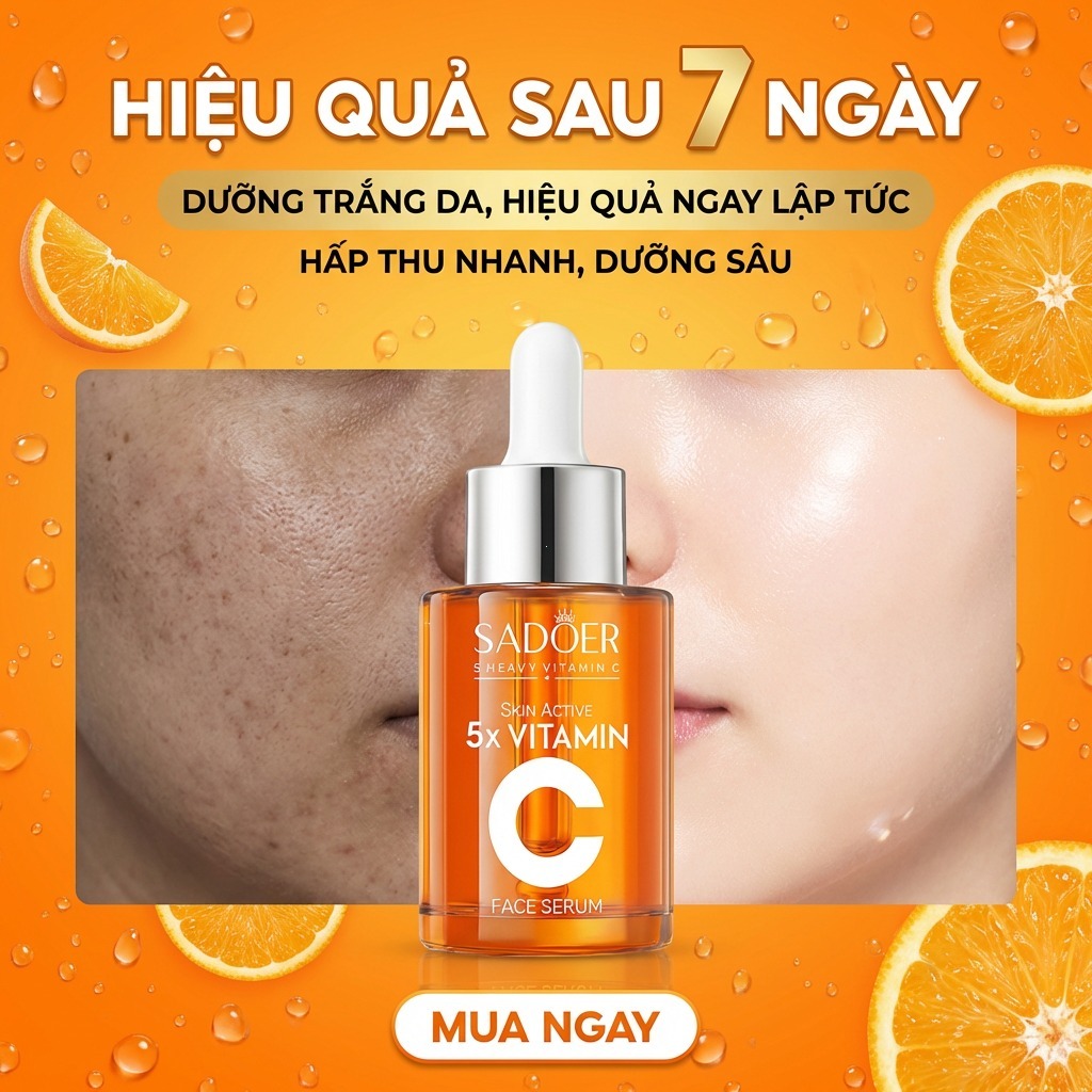 Serum Vitamin C Làm Sáng Da, Hỗ Trợ Đều Màu Và Căng Bóng