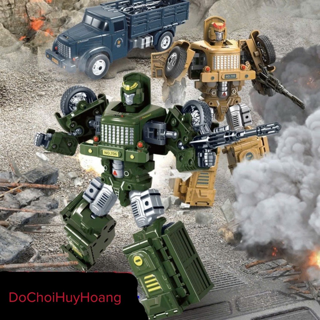 Mô hình robot biến đổi thành xe oto tải 18cm 706