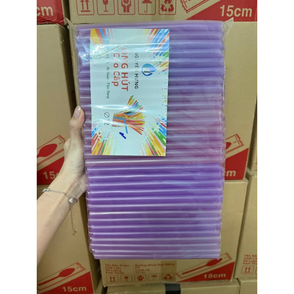[XẢ HÀNG] ỐNG HÚT PHI 12 (TRÂN CHÂU) MÀU TÍM