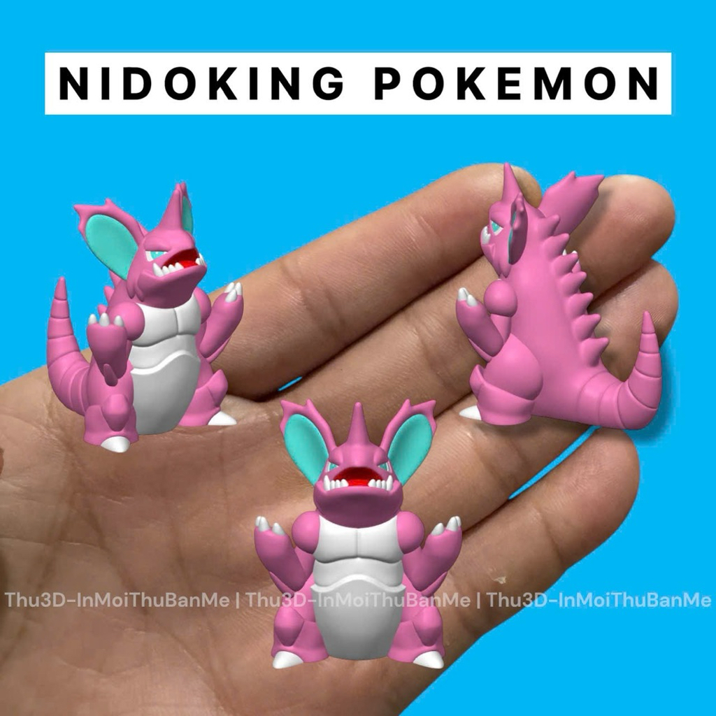 Nidoking Pokemon | Mô hình đồ chơi 3D & Móc khoá | Bộ sưu tập Pokemon