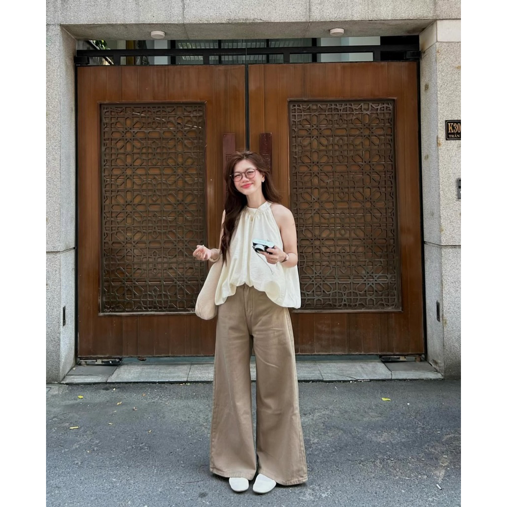 (CHUẨN LOẠI 1 sẵn) Áo yếm dáng bí tơ đũi nhăn mỏng mùa hè Suzy Top. | BigBuy360 - bigbuy360.vn