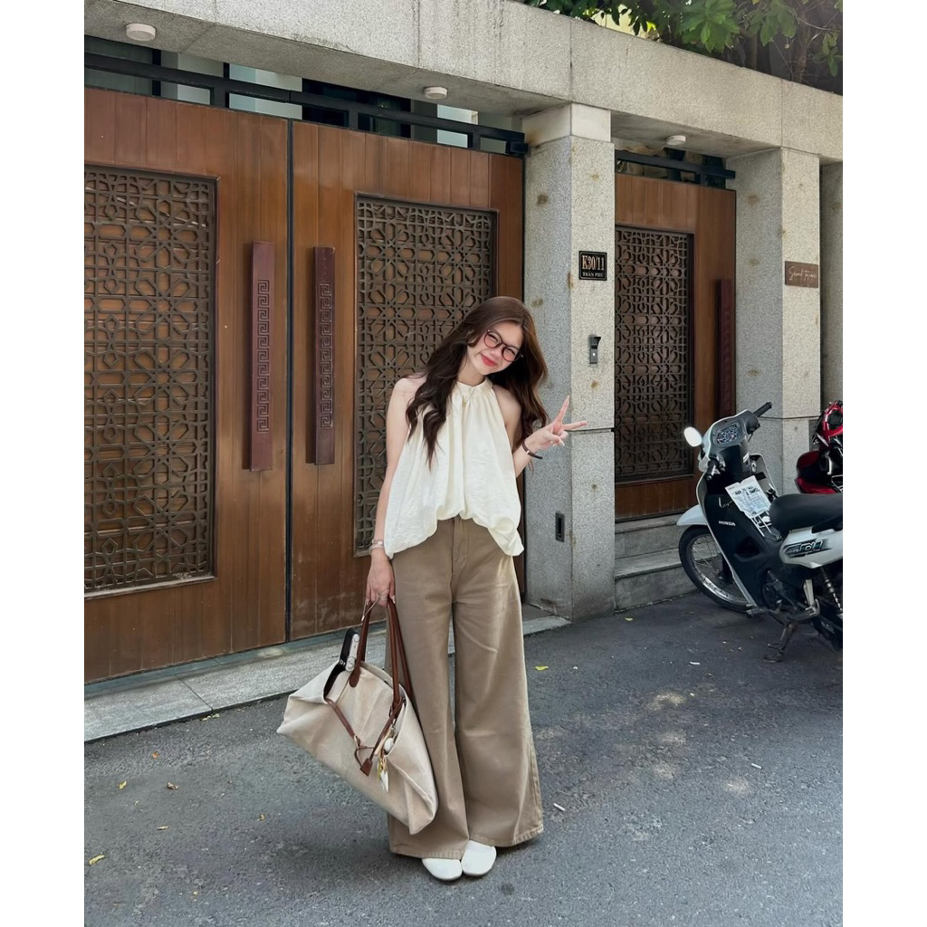 (CHUẨN LOẠI 1 sẵn) Áo yếm dáng bí tơ đũi nhăn mỏng mùa hè Suzy Top. | BigBuy360 - bigbuy360.vn