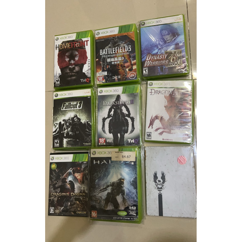 Game Xbox360 HomeFront,Battlefield3,DynastyWarrior,fallout, Darkside,Dragon age,Halo Series