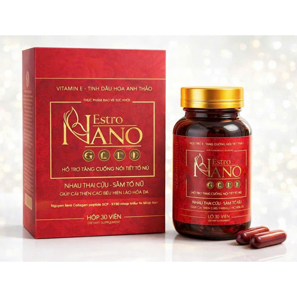 Estro Nano gold  estrogen Tố nữ  Đẹp da, cân bằng  nội tiết tố nữ, điều hòa nội tiết nữ sản sinh est
