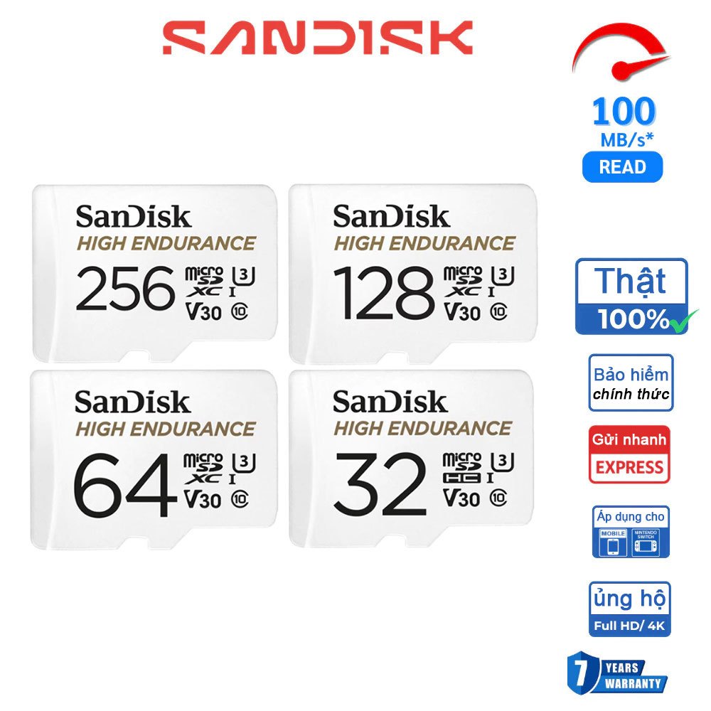Thẻ nhớ SanDisk High Endurance microSDX SDSQQNR-GN6IA - Bảo hành 24 tháng