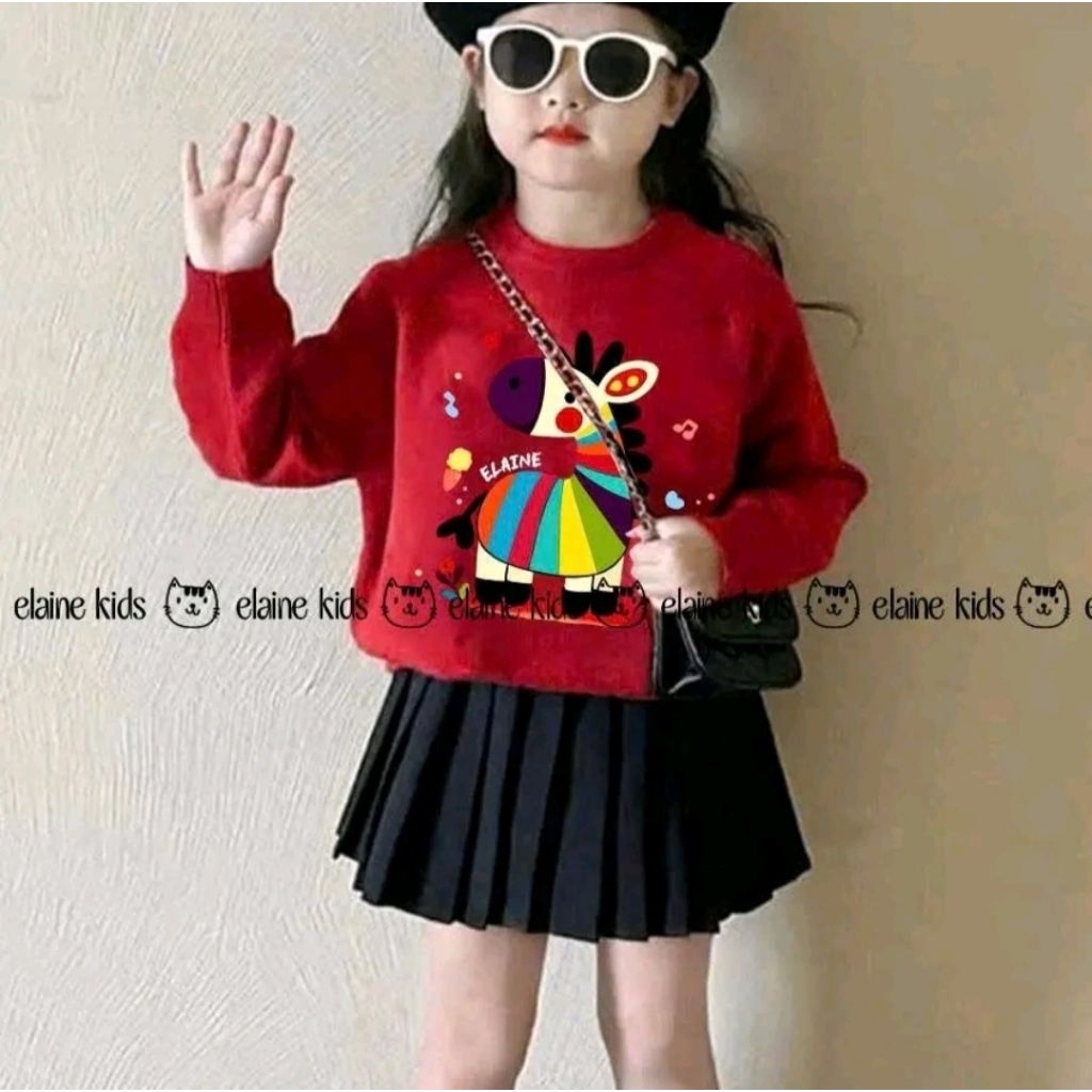 Elaine lên 1 set bộ chú ngựa đỏ xinh đỉnh không góc chết | 12-45kg | Elaine Kids | ELN2181