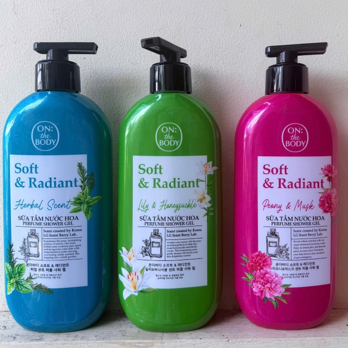 [Hàng Cty] Sữa Tắm Nước Hoa ON: THE BODY Soft & Radiant Peony & Musk Scent Perfume Shower Gel 500g -