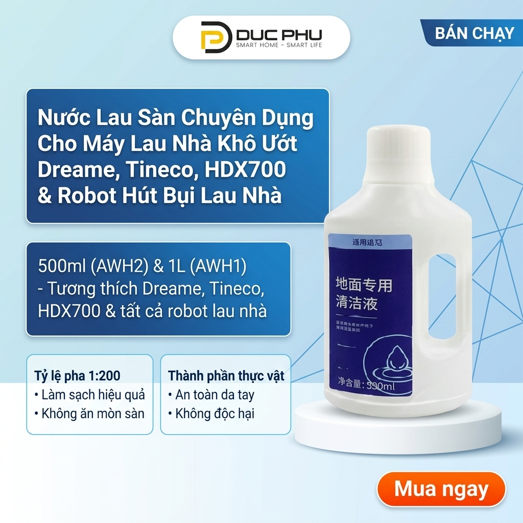 Nước lau sàn chuyên dụng Robot hút bụi Dreame - W10, D9, L10S Ultra, Z10 Pro, H11 Max, H12 Max
