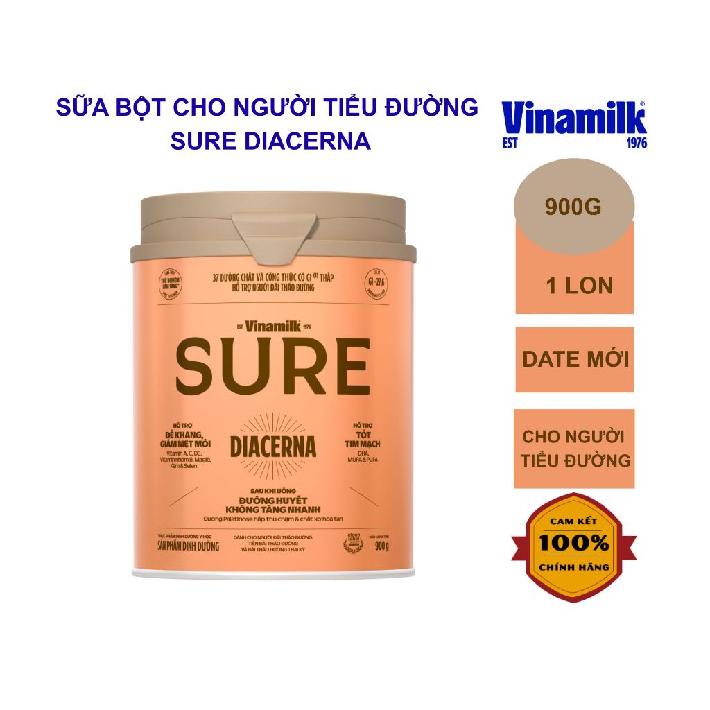 Sữa bột Vinamilk Sure Diecerna 900g cho người tiểu đường