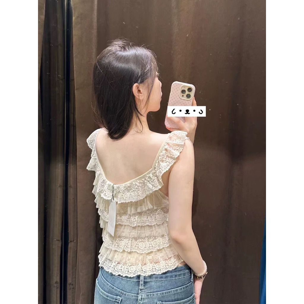 Áo ren bèo tầng cổ sâu sexy TABISHOP Áo kiểu nữ hottrend mặc hè đi chơi sang chảnh(318) | BigBuy360 - bigbuy360.vn