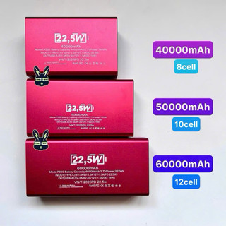 VỎ sạc dự phòng vỏ NHÔM 40000mAh, 50000mah, 60000mah 22.5w đèn LED typeC F401 F500 F600 (không kèm PIN)