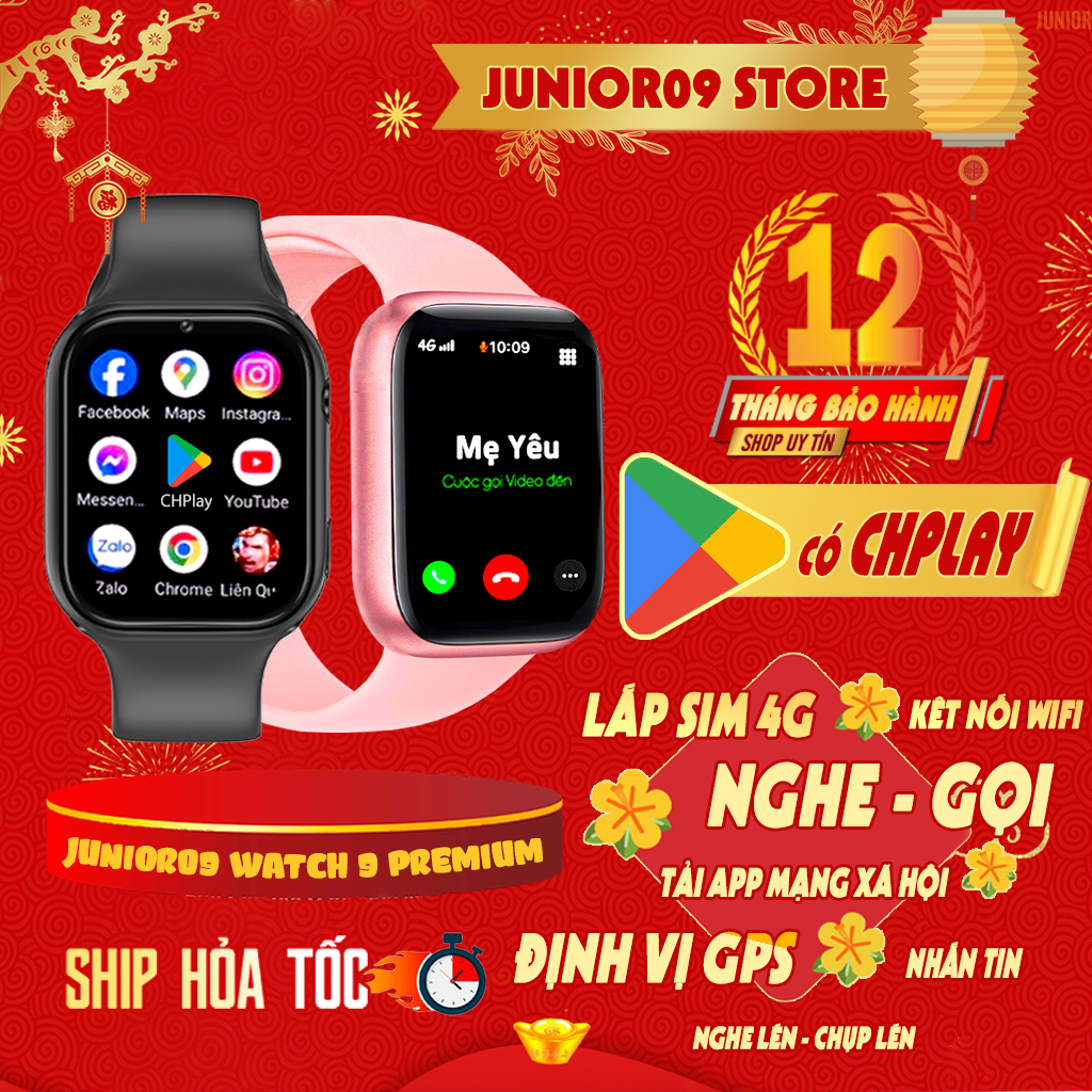 [ CHPLAY ] Đồng hồ thông minh Trẻ em JUNIOR09 WATCH 9 PREMIUM, Lắp SIM 4G | Định vị GPS | Tải App MX