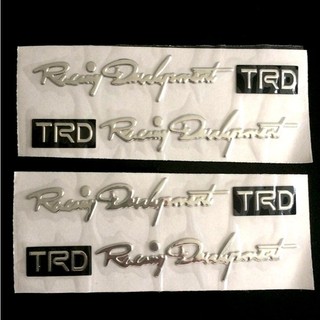 Bộ 2 tem nổi 3D Racing Development TRD dán ô tô xe máy