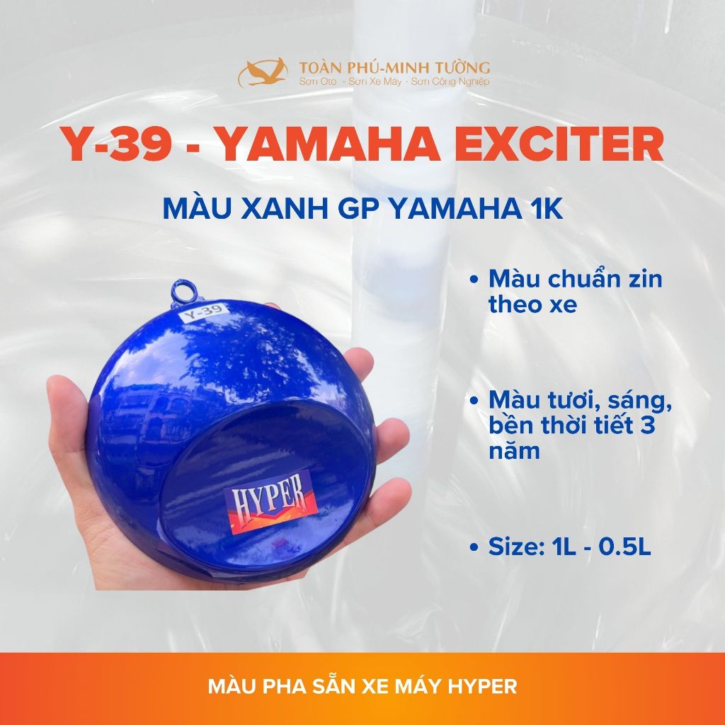 Sơn xe máy HYPER màu xanh tím GP Yamaha Exciter 1K (Code: Y-39) - 1 Lít