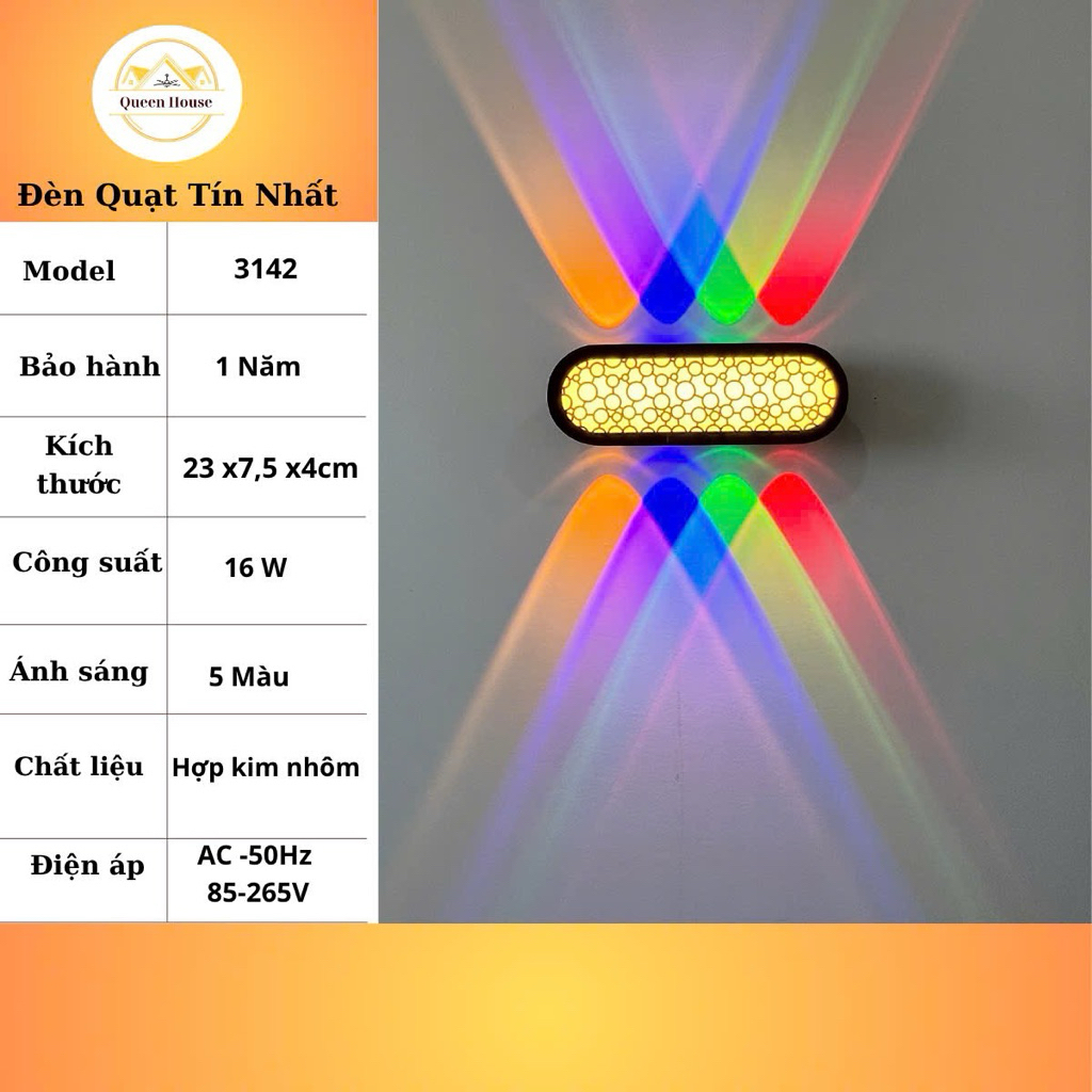 đèn tường  trang trí model 3142 . 5 chế độ khác nhau