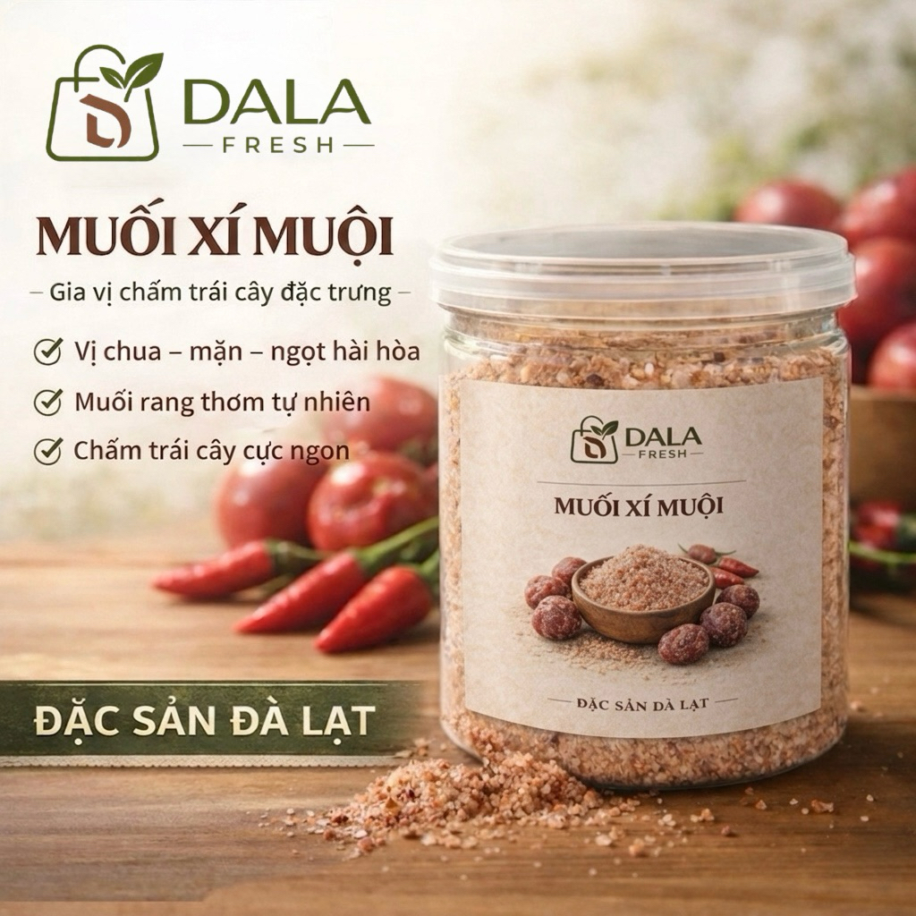Muối Xí Muội DL FRESH – Muối Chấm Trái Cây Chua Cay Mặn Ngọt - Đặc Sản Đà Lạt