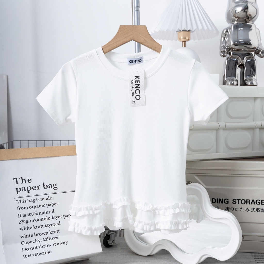 Áo Thun Nữ Cộc Tay Ôm Body Hamina Phối Viền Bèo Chất Thun Cotton Co Giãn Thoáng Mát BigSize LÂM TÚ MA2257 | BigBuy360 - bigbuy360.vn