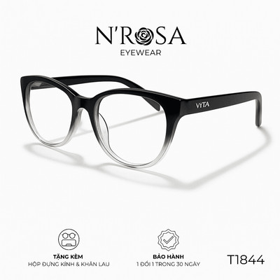 Gọng Kính Cận N’ROSA T1844 - Dáng Vuông Bo Góc Thời Trang, Nhựa Cao Cấp Siêu Nhẹ Nam Nữ (Unisex)