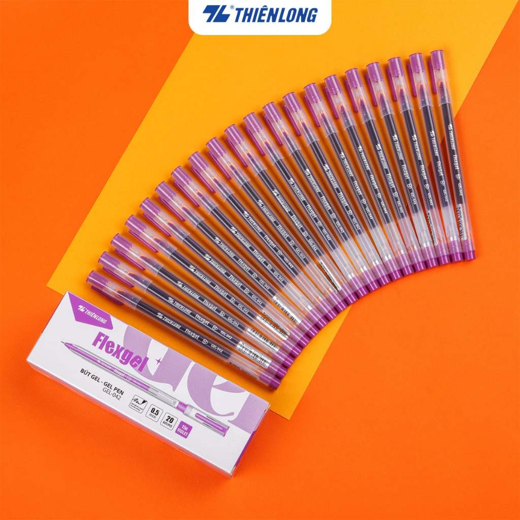 [Lẻ] Hộp 20 Bút Gel Flexgel 0.5 mm - Thiên Long GEL-042 - Mực Tím