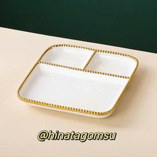 Đĩa sứ kèm chấm tráng men cao cấp họa tiết cúc họa mi ASAHI HOME, đĩa gốm bàn ăn dùng cho lò vi sóng