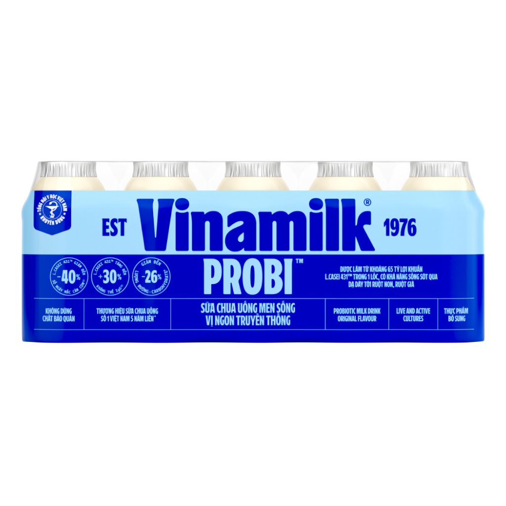 Sữa chua uống men sống Vinamilk Probi 65ML và 130ML có đường và ít đường cho bé (từ 1 tuổi)