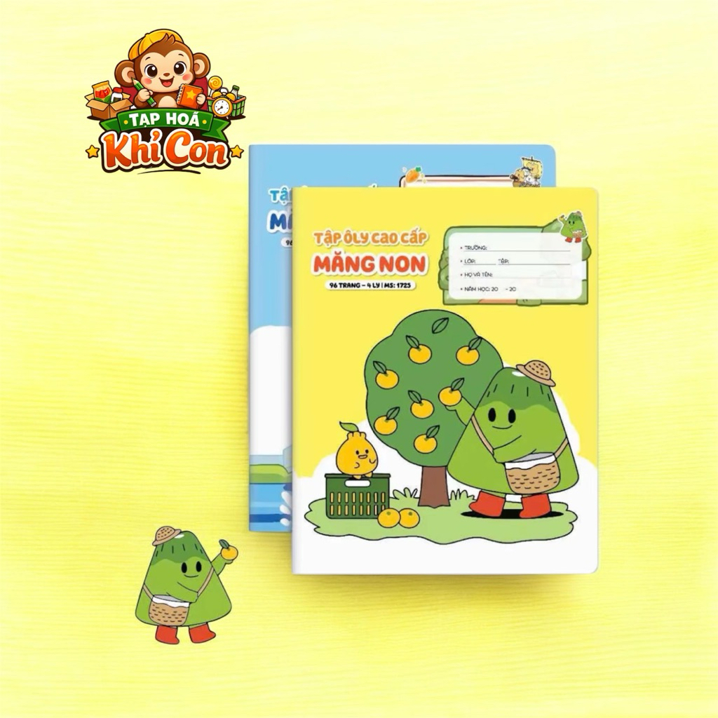 Vở Ô Ly - ComBo 10 Quyển Vở Ô Ly 48/96 Trang Super Happy Măng Non HAI TIEN – 4 Ô Ly, Giấy Dày, Luyện