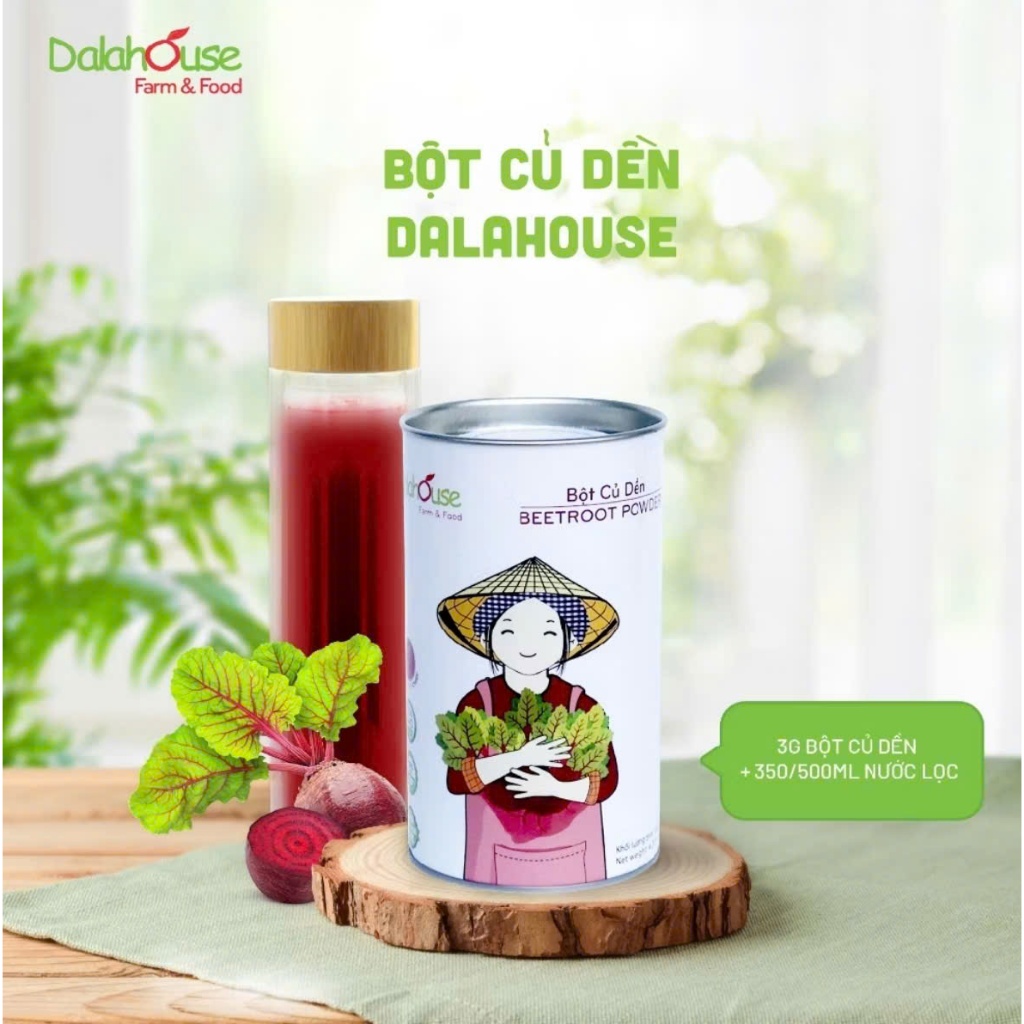 Bột củ dền Organic Dalahouse Nguyên Chất Sấy Lạnh Dalahouse - Hộp 60gr (20 gói tiện lợi)