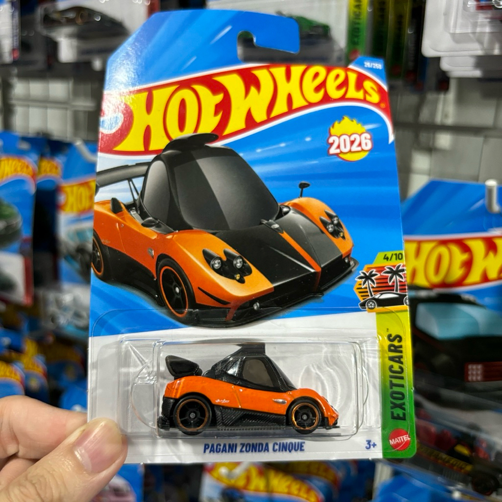 Mô hình Hot Wheels Pagani Zonda Cinque (cam) - Tỷ lệ 1:64