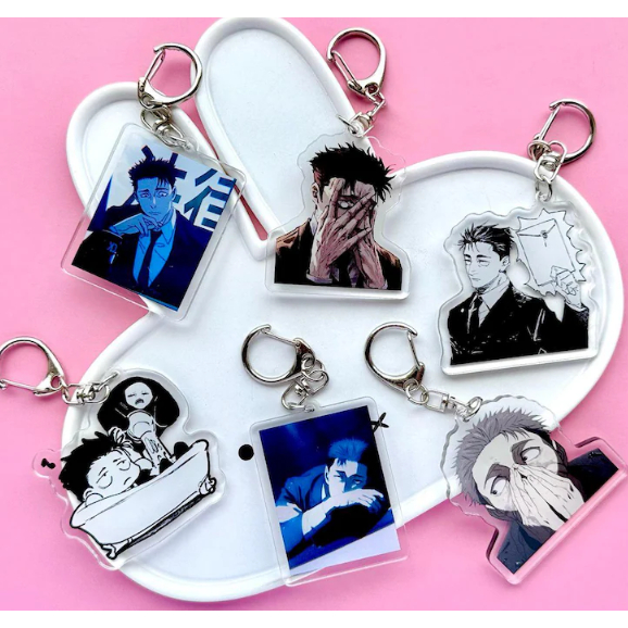 Anime Lawyer character Tired Daddy Attorney keychains
