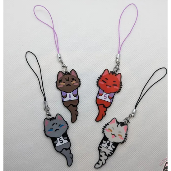 Haikyuu Phone Charm Cats | Ushijima, Tendo, Bokuto, Akaashi | 3d printing | Haikyuu Keychain | Kawai