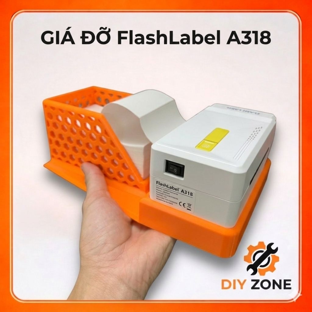 Giá Đỡ Máy In Nhãn FlashLabel A318 / A318BT – Kệ Đỡ Máy In Tem + Khay Giấy Gọn Gàng, In 3D