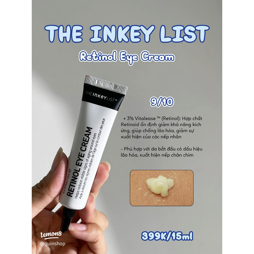 KEM CHỐNG LÃO HOÁ MẮT GIẢM NẾP NHĂN là kem mắt Retinol Eye Cream của The Inkey List