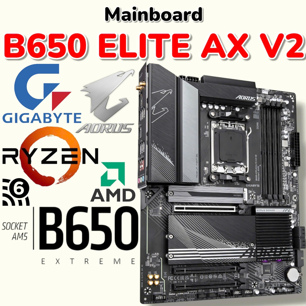 Mainboard Gigabyte B650 AORUS ELITE AX V2 - Rẻ Nhất Sàn - Bo Mạch Chủ - 2nd Đẹp 95%