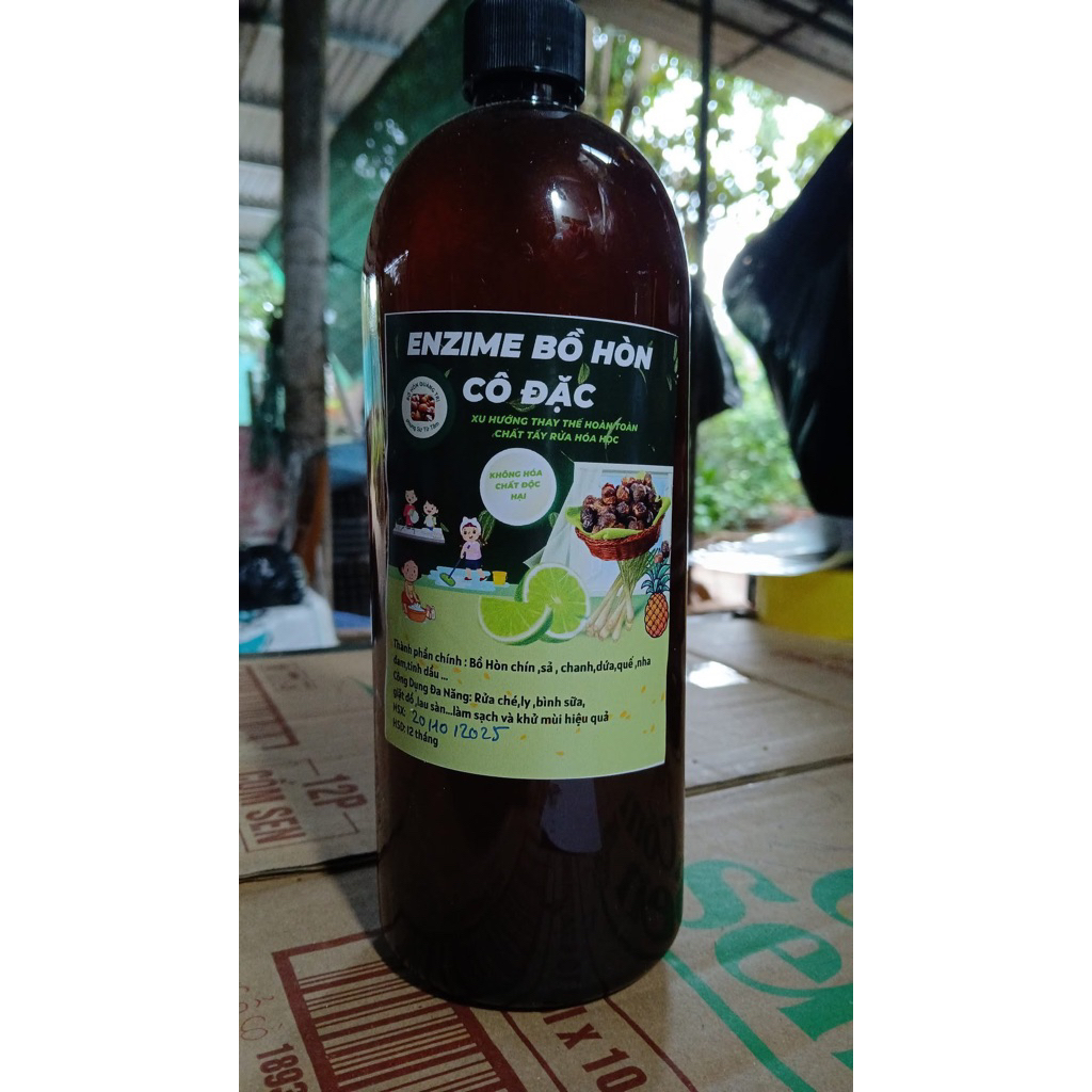 ENZIM BỒ HÒN CÔ ĐẶC (chai 500ml) dùng rửa chén ly, lau nhà, nước tẩy rửa thiên nhiên