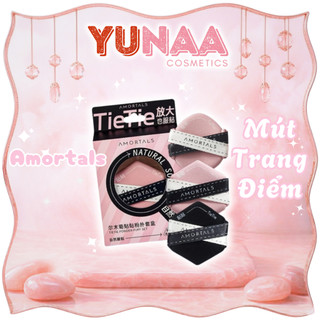 [Y380] Bông Mút Trang Điểm 2 Mặt Tie Tie AMORTALS, Tán Nền Nhanh, Tăng Khả Năng Che Phủ, Nền Mịn Mướt Lâu Trôi