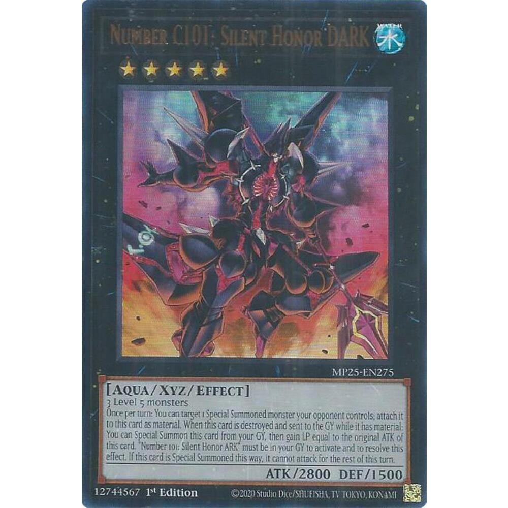 Thẻ Bài YuGiOh Mã MP25-EN275 - Number C101: Silent Honor DARK - XYZ Monster - Ultra Rare