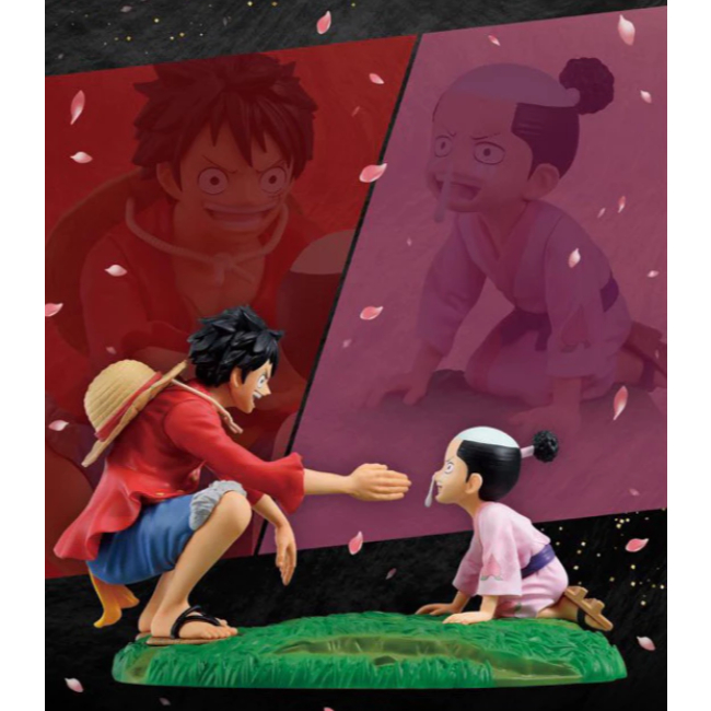 [ Chính Hãng BANDAI ] Mô Hình Luffy & Momonosuke - Ichiban Kuji One Piece Revible Moment Prize C Fig